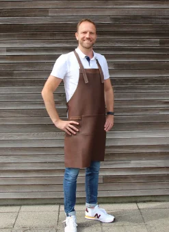 Hot SCANPAN Læderforklæde, mørkebrun, one size Darkbrown